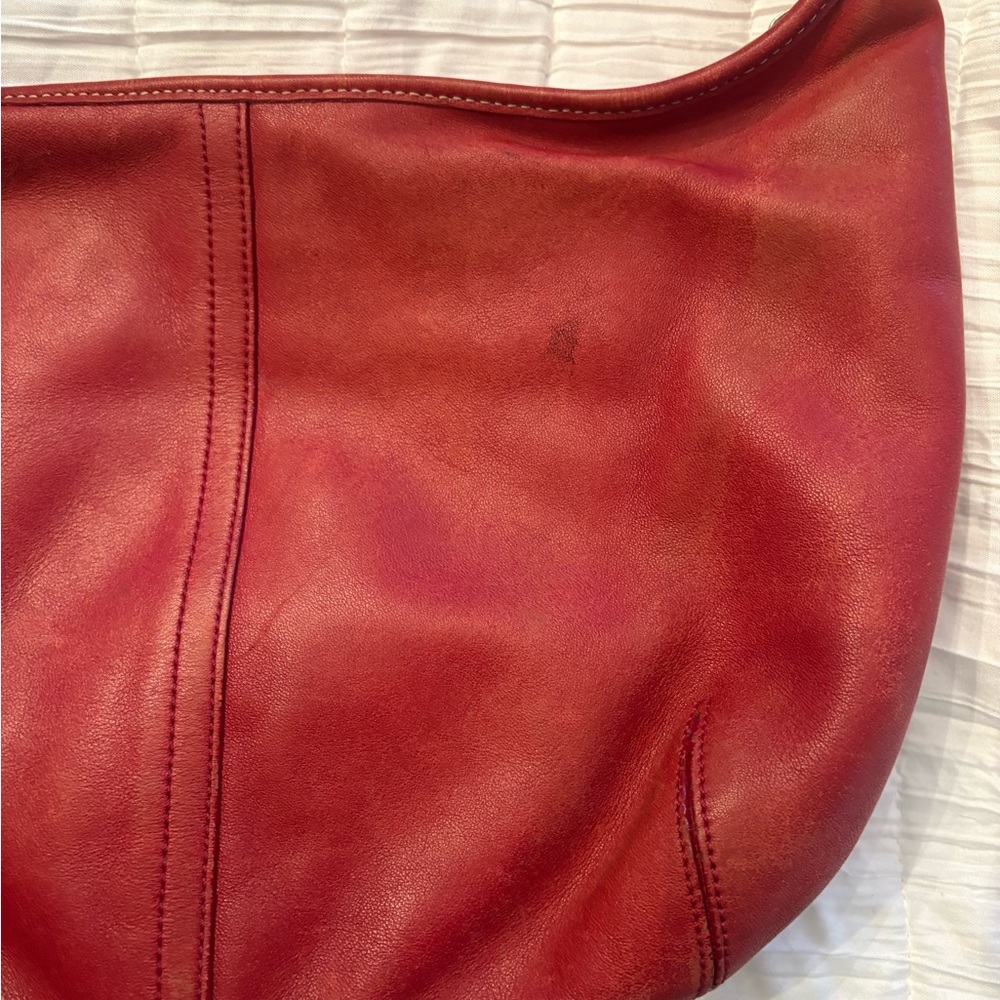 Vintage Coach Deep Red Leather Ergo Hobo Bag - Picture 6 of 9